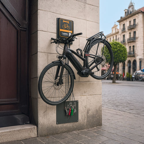 Galvanised steel bike repair station - RÉNOVÉLO MURAL - CITYNOX - stainless steel / for public space
