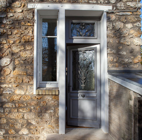 Entry door - VALENÇAY - ZILTEN - oak / steel / swing