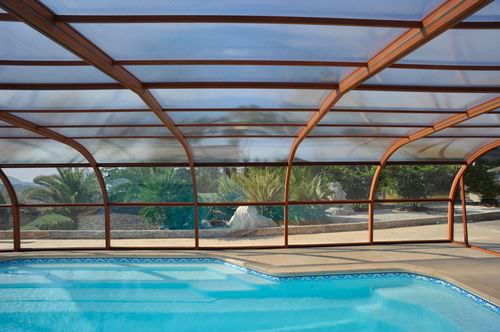 High swimming pool enclosure - GALAXY - Aquacomet Kft. - fixed / aluminum / manual