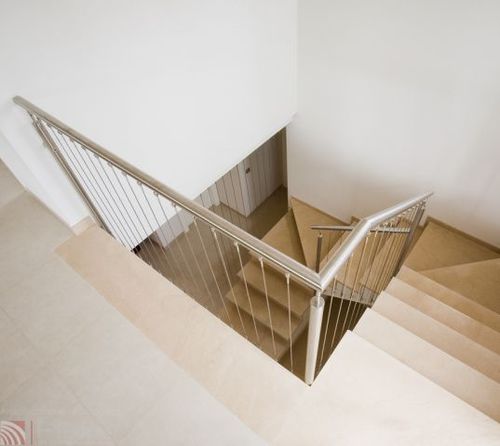 Stainless steel railing - MD. MARINE 4 - PIRBA - cable / indoor / for stair
