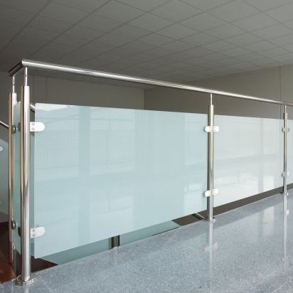 Stainless steel railing - MD. PIN 5 - PIRBA - glass panel / indoor / for stair