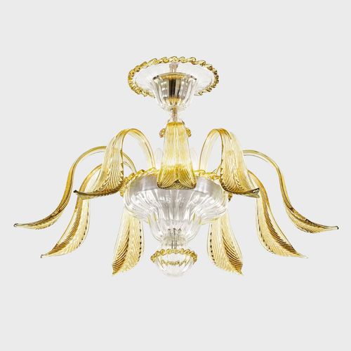 Traditional ceiling light - AFRODITE WITH LEAVES - Sogni di Cristallo - Murano glass / LED / handmade