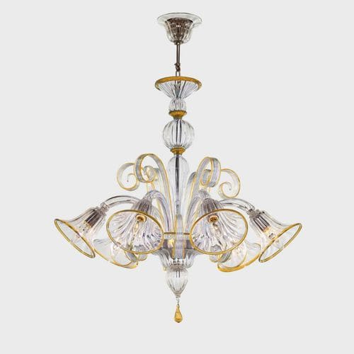 Traditional chandelier - ERMES    - Sogni di Cristallo - Murano glass / blown glass / 6 light