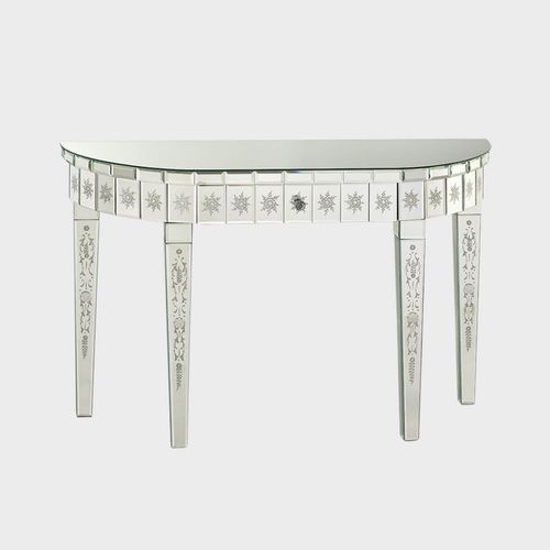 Console table with mirror - Sogni di Cristallo - venetian style / Murano glass / semicircular