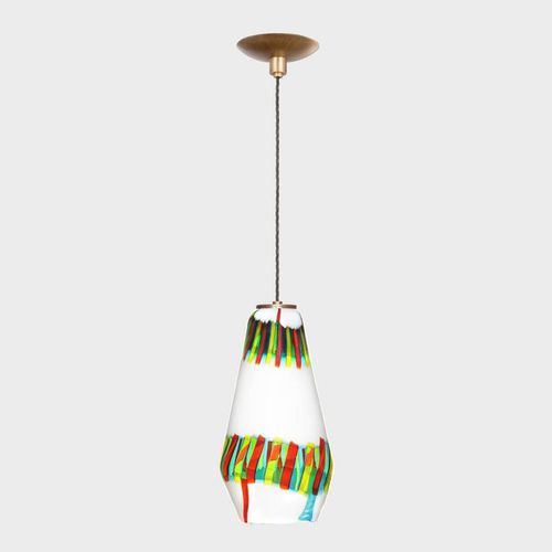 Pendant lamp - CONO #002  - Sogni di Cristallo - blown glass / Murano glass / contemporary