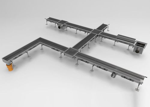 Drainage channel with grating - M150R - fratelli malin srl - stainless steel / for public spaces / light traffic
