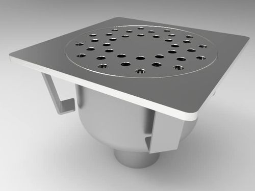 Stainless steel floor drain - C2063 - fratelli malin srl - for public spaces / grated / vertical