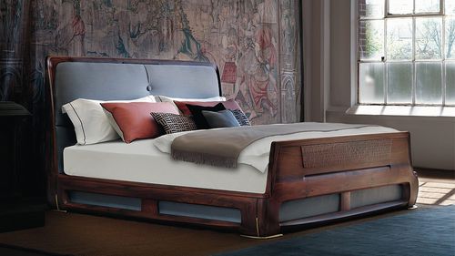 Double bed - LV 01 - Savoir Beds - contemporary / upholstered / ebony