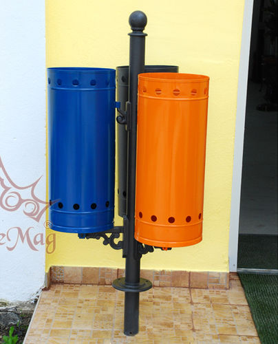 Galvanised steel trash can - URBAN REC.3.S - KRONEMAG MILLENIUM srl - outdoor / recycling / for public space