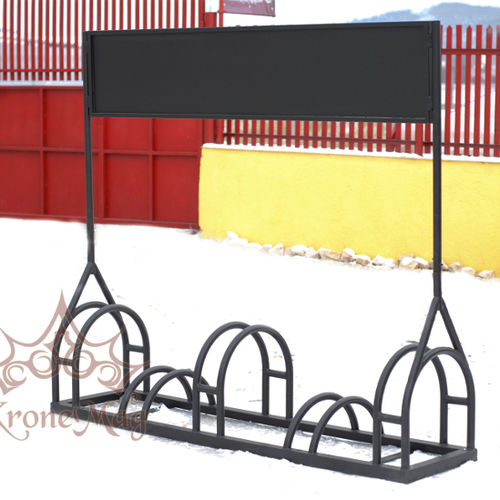 Floor-mounted bike rack - BIKE-5.P - KRONEMAG MILLENIUM srl - metal / advertising / commercial