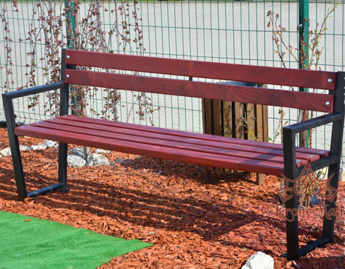 Contemporary public bench - THAVIS - KRONEMAG MILLENIUM srl - wooden / metal / with backrest