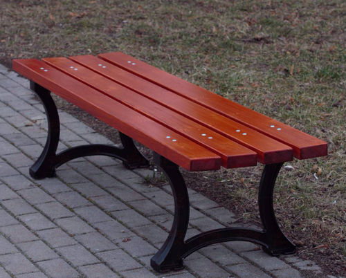 Traditional public bench - LODZ.B - KRONEMAG MILLENIUM srl - wooden / cast iron / without backrest