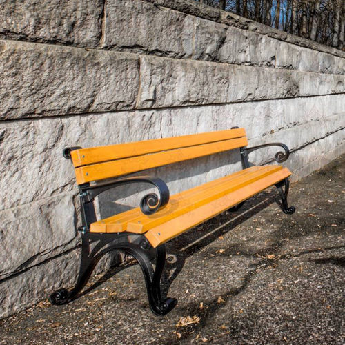 Traditional public bench - VILLABELLA.B - KRONEMAG MILLENIUM srl - wooden / cast iron / with backrest