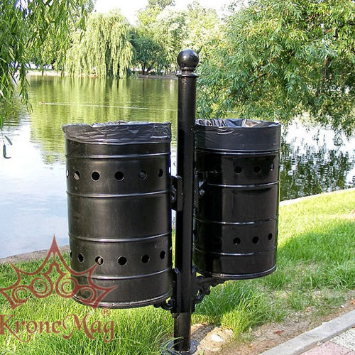 Galvanised steel trash can - URBAN 2 - KRONEMAG MILLENIUM srl - outdoor / floor-standing / for public space