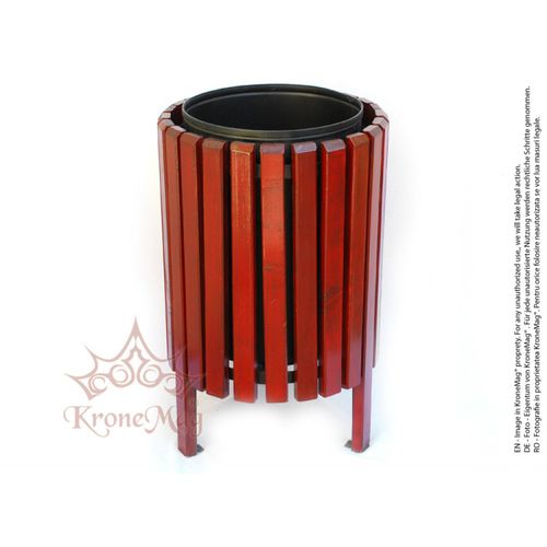 Metal trash can - URBAN 5 - KRONEMAG MILLENIUM srl - wooden / outdoor / floor-standing