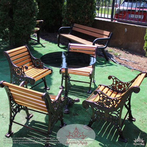 Traditional picnic table - S.BONN - KRONEMAG MILLENIUM srl - wooden / cast iron / cast iron base