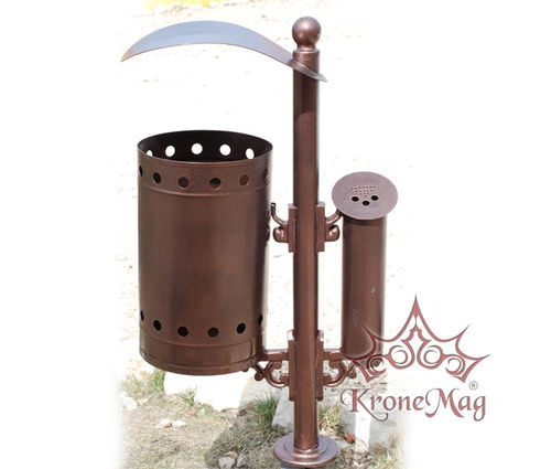 Public trash can - URBAN.1.CS - KRONEMAG MILLENIUM srl - floor-standing / cast iron / with built-in ashtray