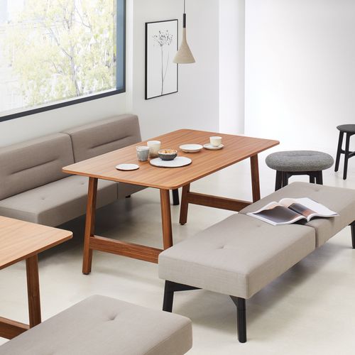 Contemporary boardroom table - DOCKS - Ophelis - wooden / metal base / wooden base