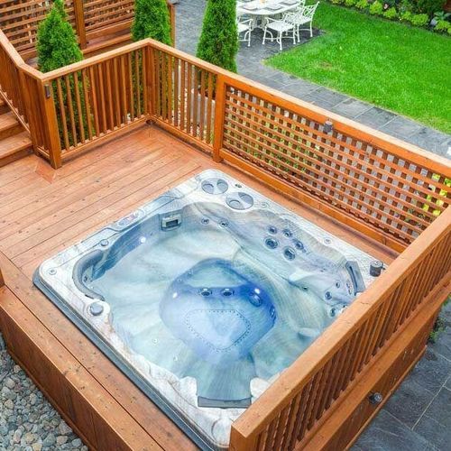 Built-in hot tub - H720 - Clairazur - square / 7-person / outdoor