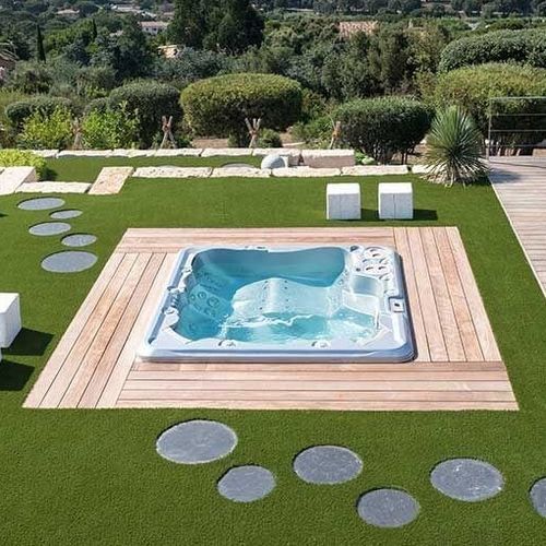Built-in hot tub - H790 - Clairazur - above-ground / square / 7-person