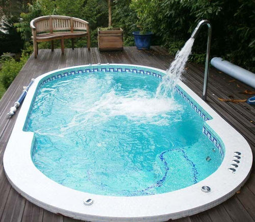 Built-in swim spa - Attitude 480 - Clairazur - oval / 4-seater / mosaic