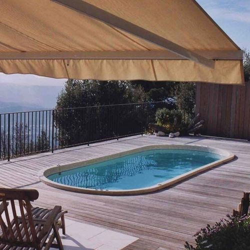 Built-in swim spa - Amplitude 550 - Clairazur - oval / 4-seater / mosaic