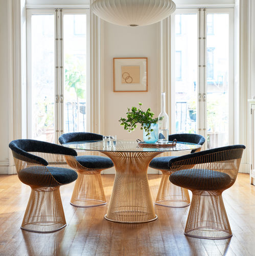 Contemporary chair - Platner - Knoll international - indoor / fabric / steel base