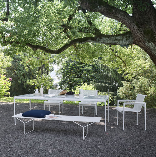 Contemporary garden bench - 1952 - Knoll international - Solid Surface / acrylic / stainless steel