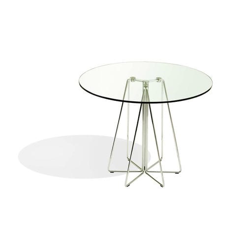 Contemporary table - PaperClip™ - Knoll international - glass / steel base / wire base