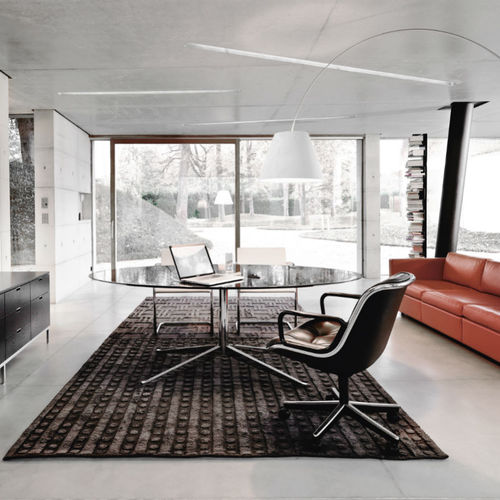 Free-standing desk - Knoll international - contemporary / wood veneer / glass