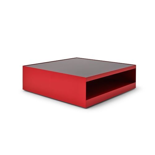 Contemporary coffee table - D'URSO - Knoll international - sheet steel / glass / square