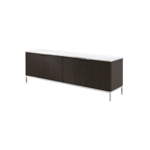 Modern sideboard - Knoll international - polyester / chrome / wood veneer