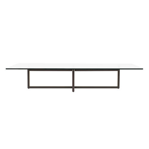 Contemporary coffee table - LIAMT 48/3 - GHYCZY - glass / metal base / rectangular