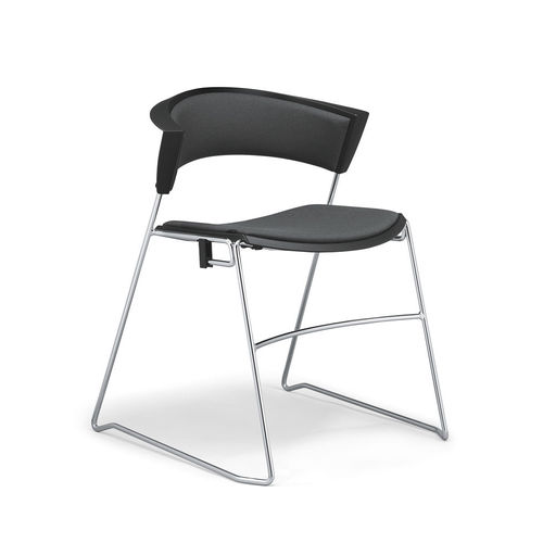 Contemporary visitor chair - 12 - Stoll Giroflex - indoor / fabric / leather