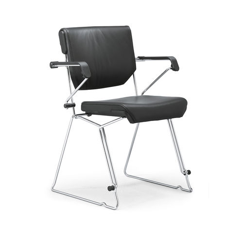 Fabric conference chair - 33 - Stoll Giroflex - leather / upholstered / stackable