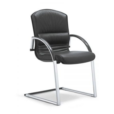 Contemporary visitor chair - 44 - Stoll Giroflex - indoor / leather / upholstered