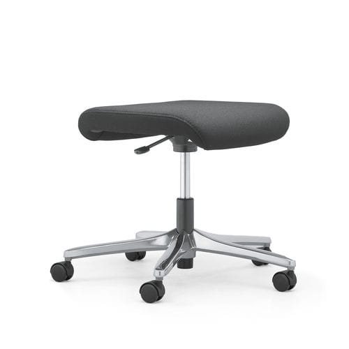 Fabric task stool - 64 - Stoll Giroflex - leather / adjustable / on casters