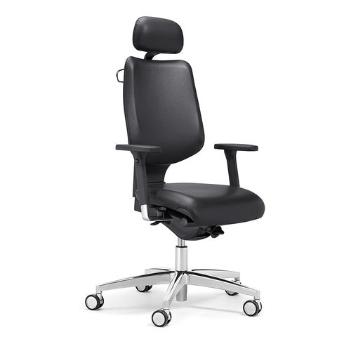 Contemporary executive chair - 545 - Stoll Giroflex - leather / reclining / with headrest