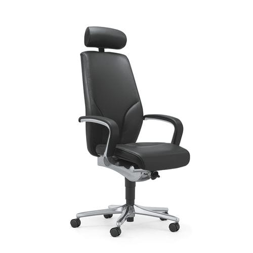 Contemporary executive chair - 64 - Stoll Giroflex - leather / reclining / with headrest