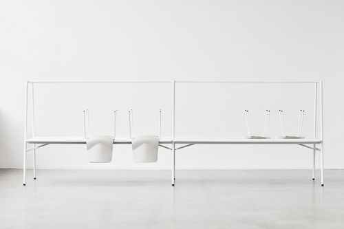 Contemporary table - FOURREAL® A XL 74 - Four Design - laminate / steel base / rectangular