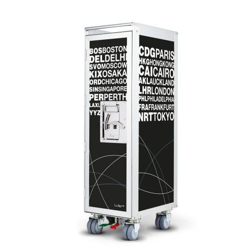 Commercial trolley - BORDBAR_NEW AIRPORTS BLACK - bordbar design GmbH - customizable / anodized aluminum / laminate