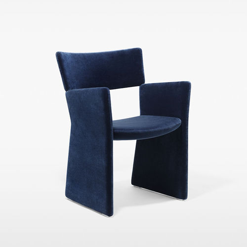 Contemporary chair - CROWN - Massproductions - indoor / fabric / upholstered