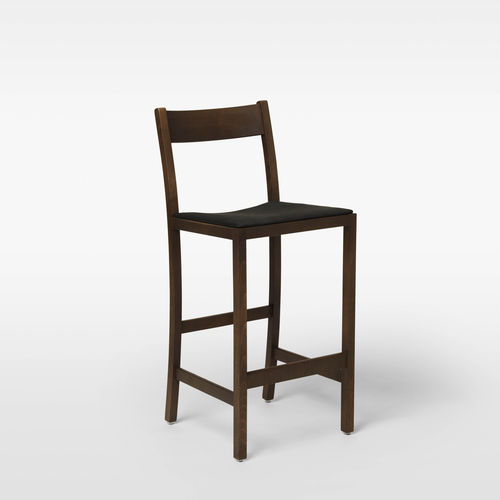 Contemporary bar chair - WAITER  - Massproductions - indoor / fabric / beech base