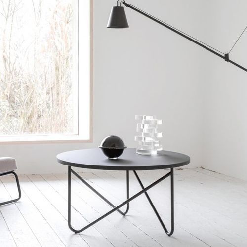 Contemporary coffee table - VVV - MYKILOS - polyethylene / linoleum / powder-coated steel base