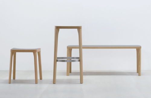 Contemporary bench - ST6N - HUSSL - wooden