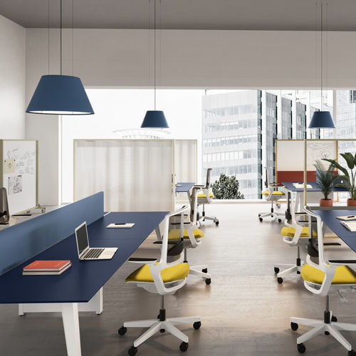 Wooden room divider - Adeco - melamine / commercial