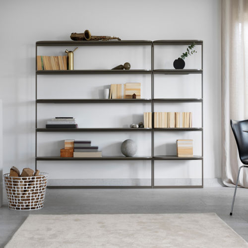 Wall-mounted shelf - PAGODA - Asplund - contemporary / oak / lacquered metal