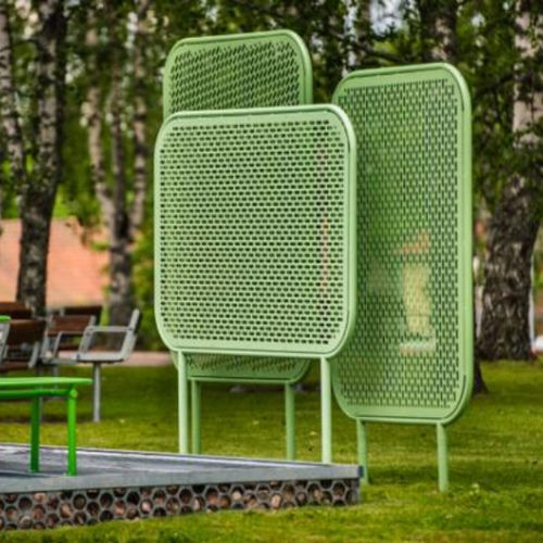 Hot-dip galvanised steel screen wall - POP  - Vestre - garden / urban / for public space