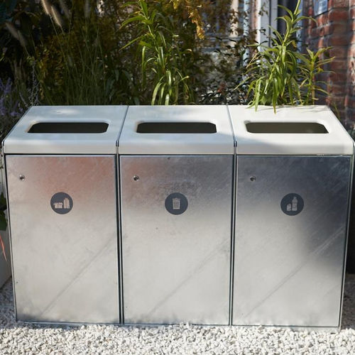 Galvanised steel trash can - ACCEPTOR 110 - Vestre - outdoor / recycling / for public space