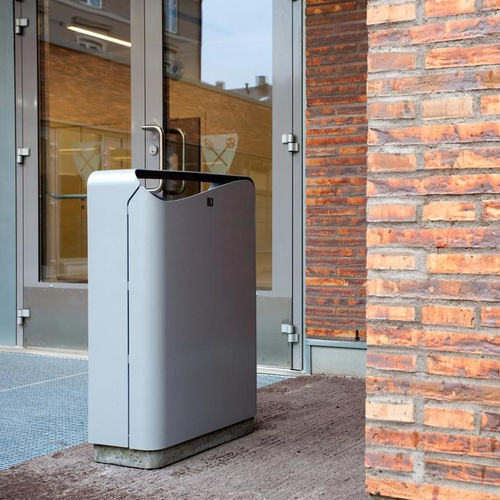 Galvanised steel trash can - DIALOG  - Vestre - outdoor / for public space / for urban areas